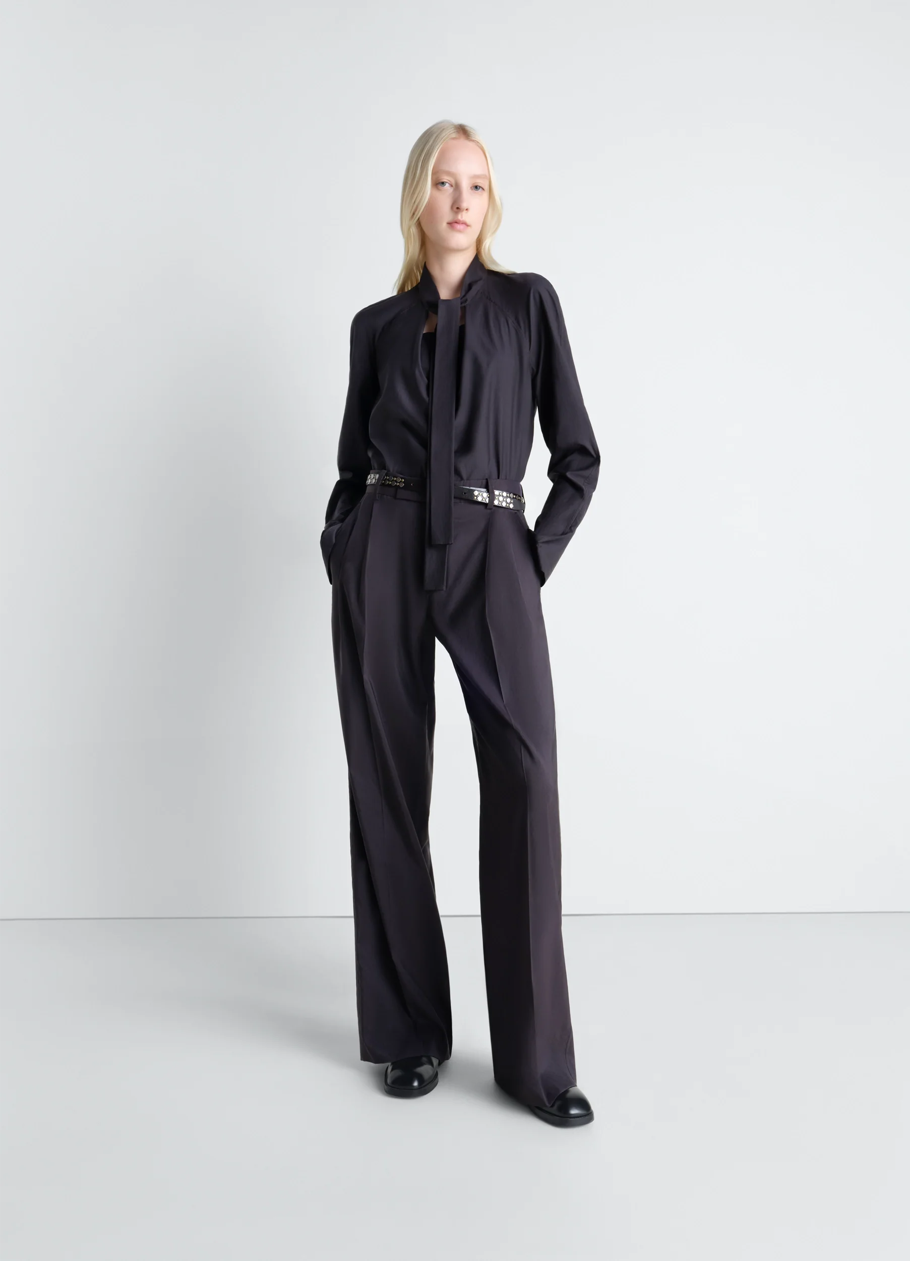 ASCOT BLOUSE IN WASHED COTTON SILK