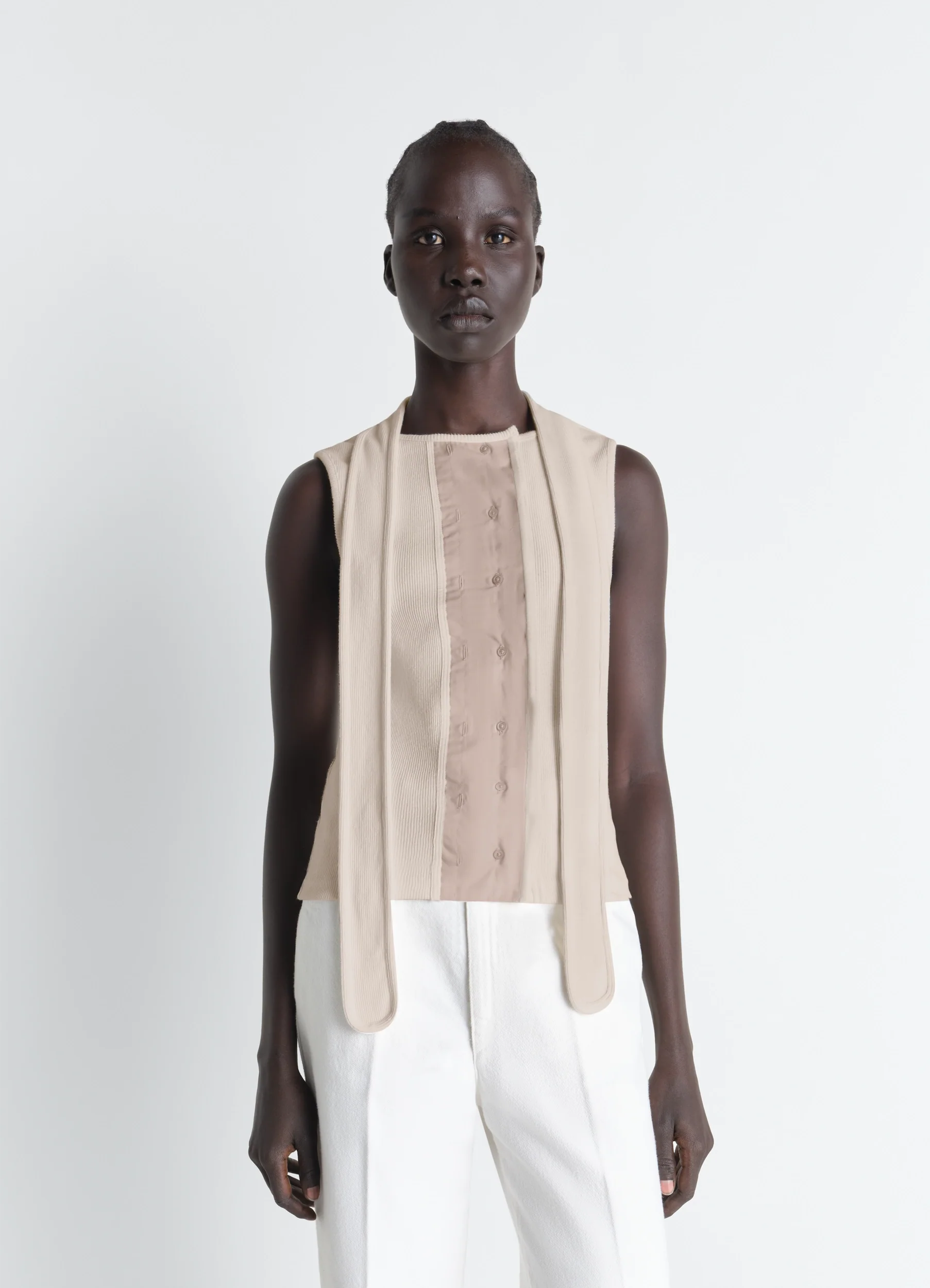 ASYMMETRICAL FITTED TOP IN JERSEY - Image 2