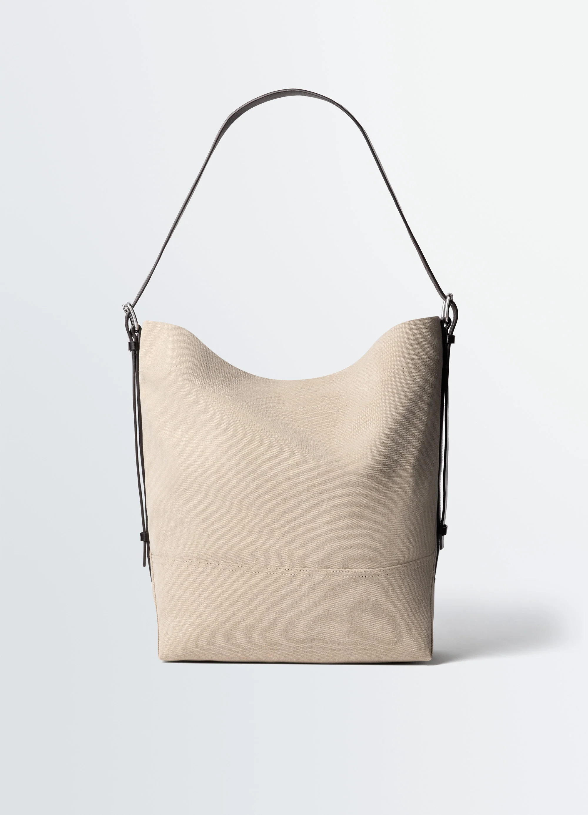 BELTED TOTE BAG IN COTTON CANVAS