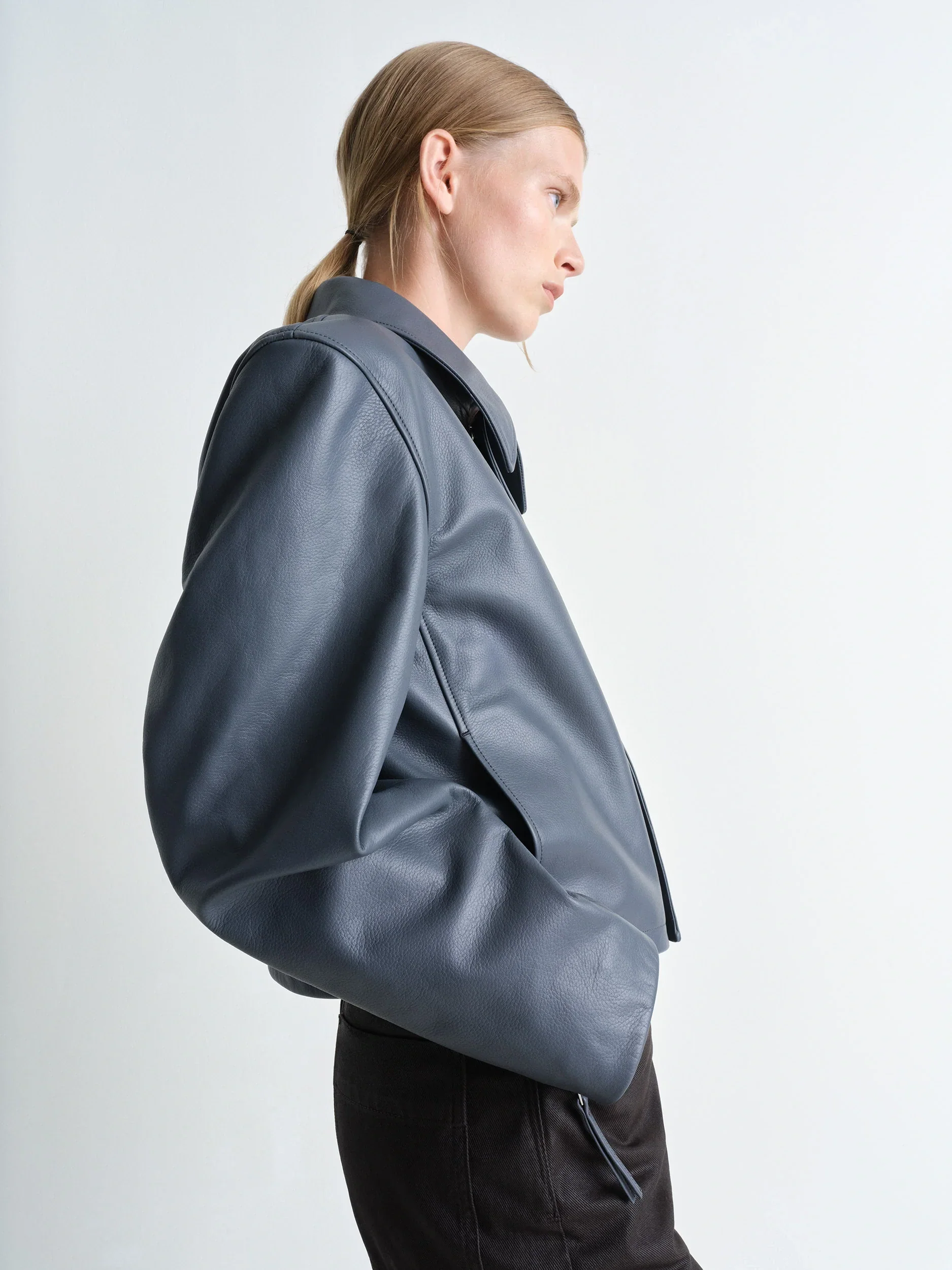 BOXY CROPPED JACKET IN LEATHER - Image 6