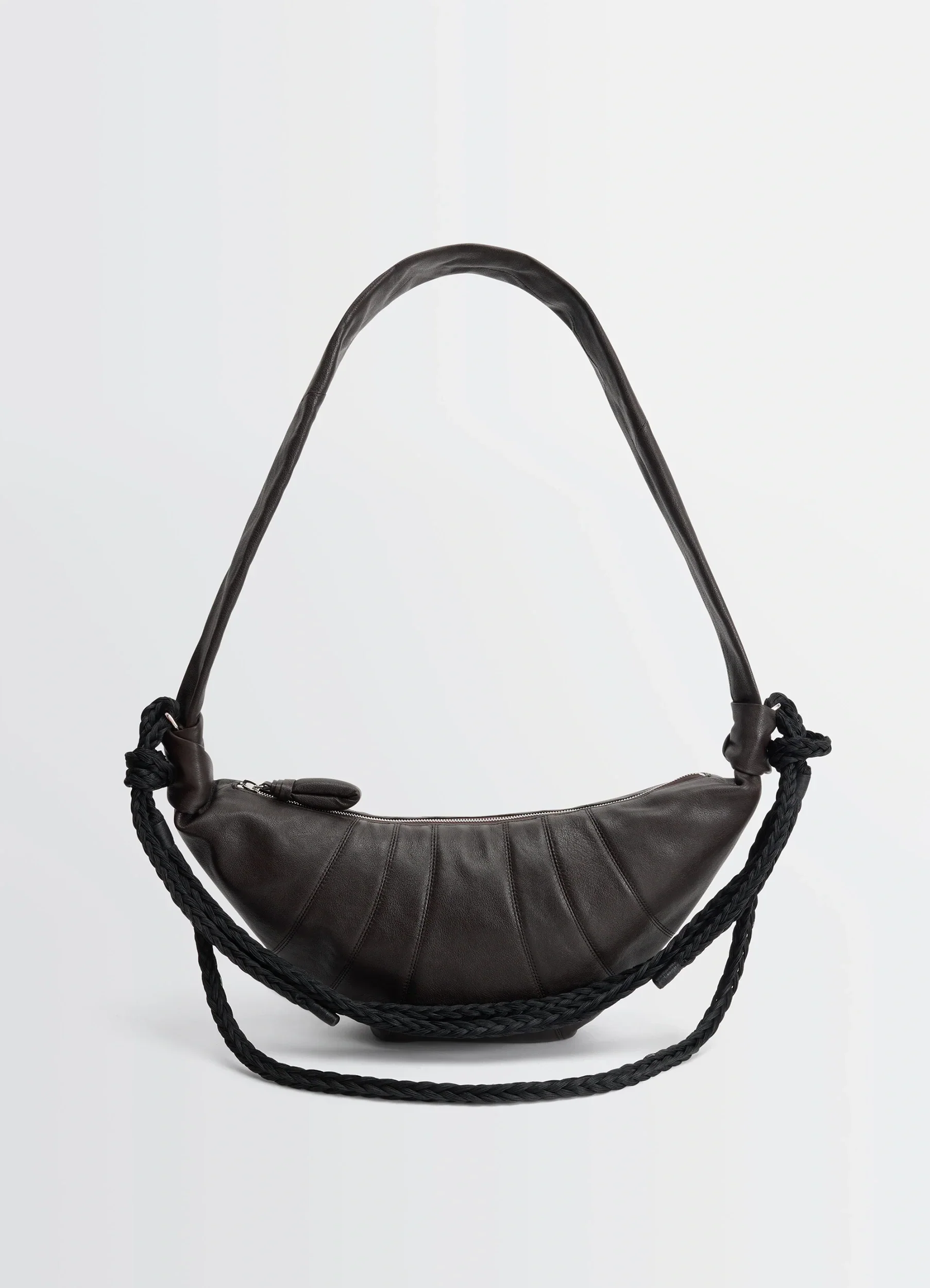 BRAID MEDIUM CROISSANT BAG IN LEATHER