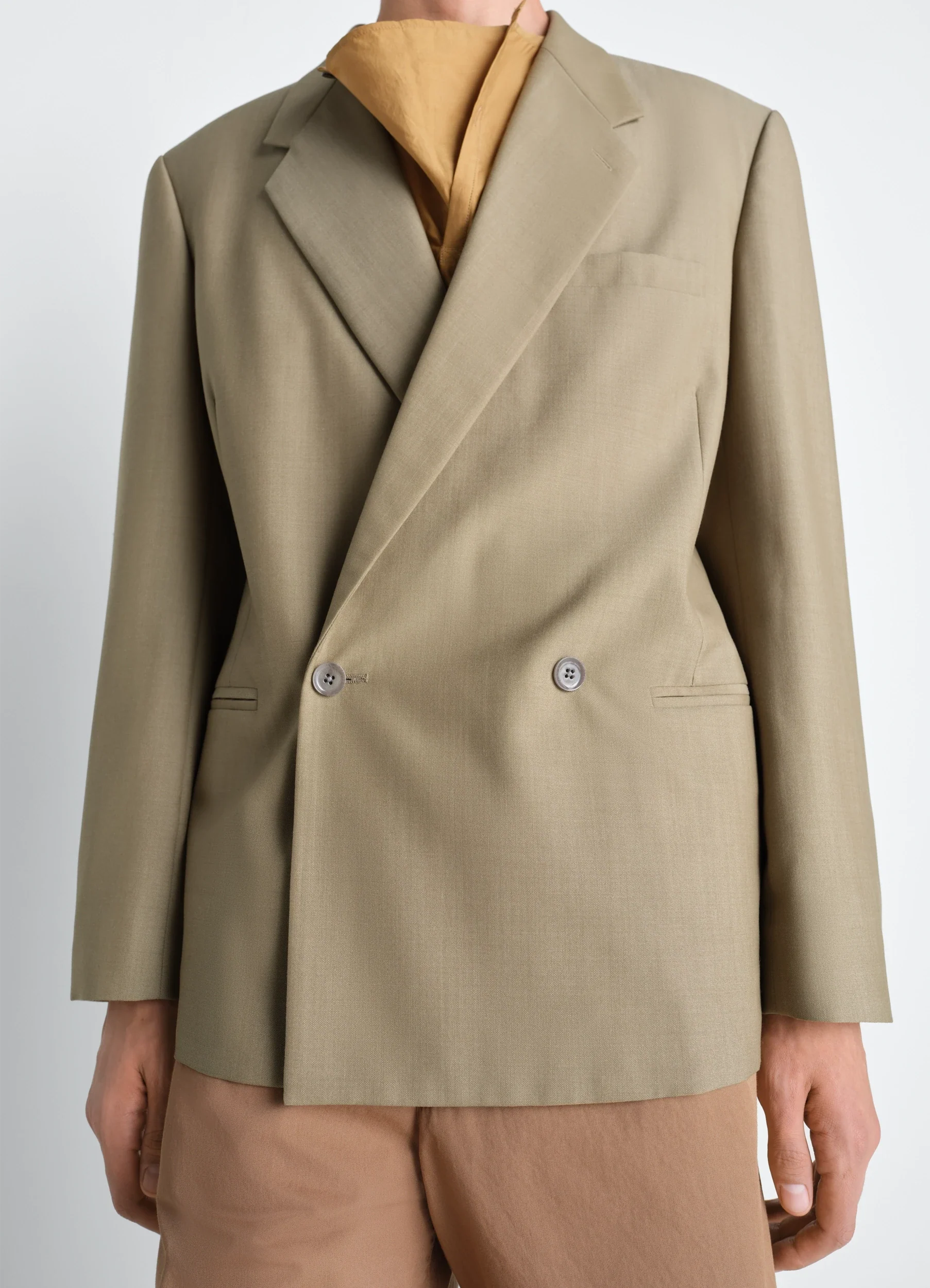 DOUBLE BREASTED TAILORED JACKET IN TROPICAL POLYWOOL - Image 4