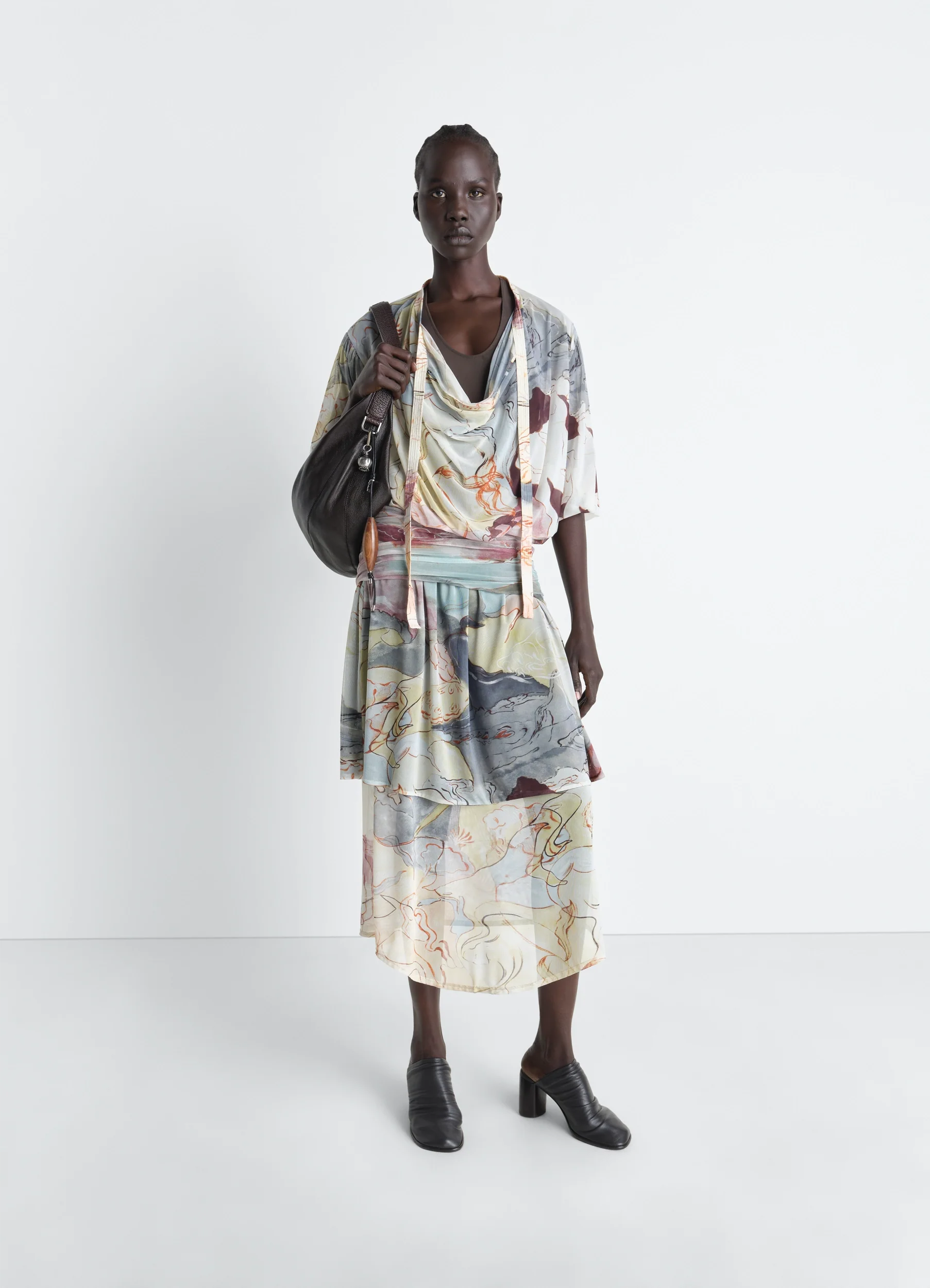 DOUBLE LAYER DRESS IN MESH