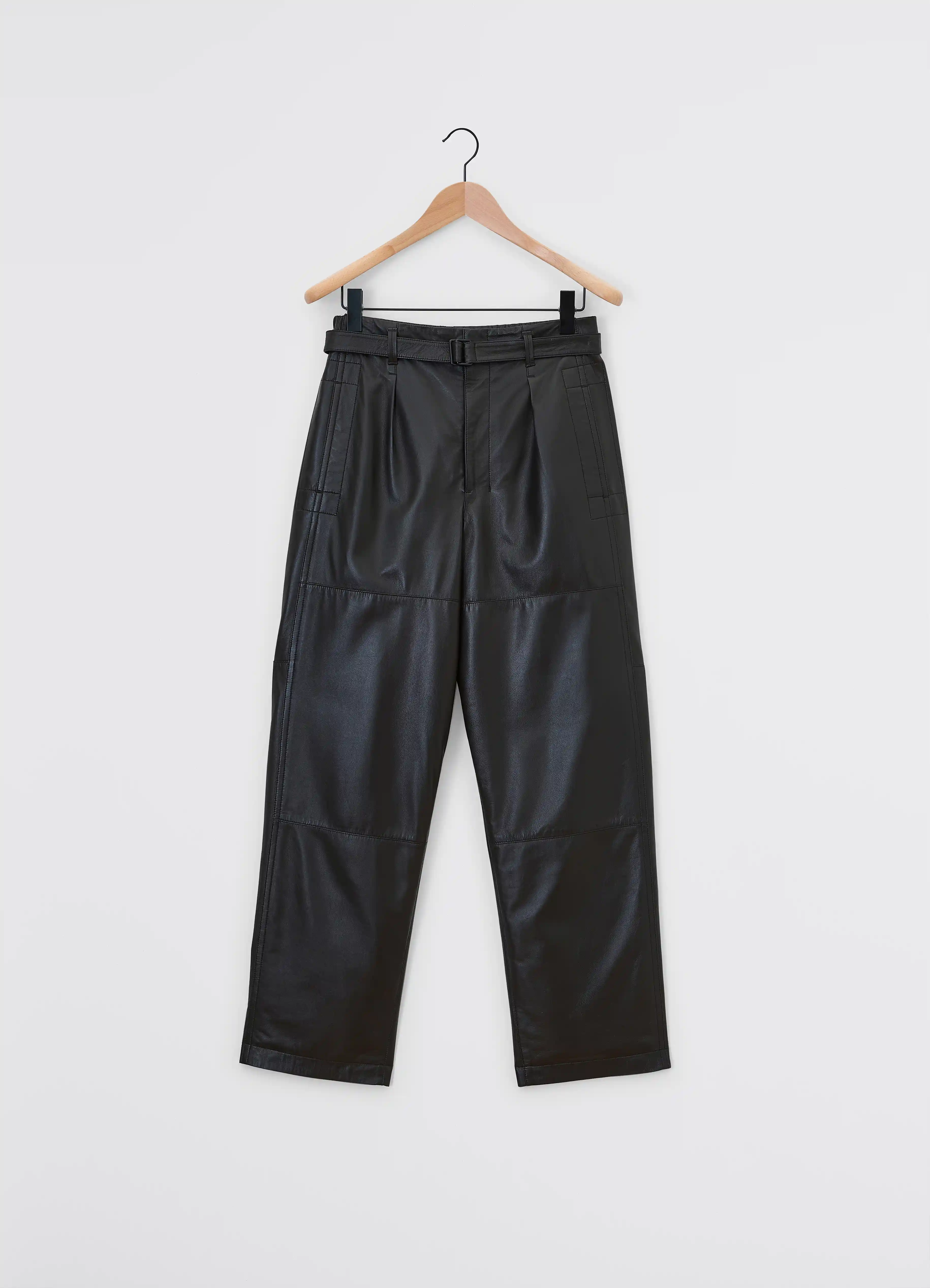 DRAWSTRING PARACHUTE PANTS IN LEATHER - Image 4