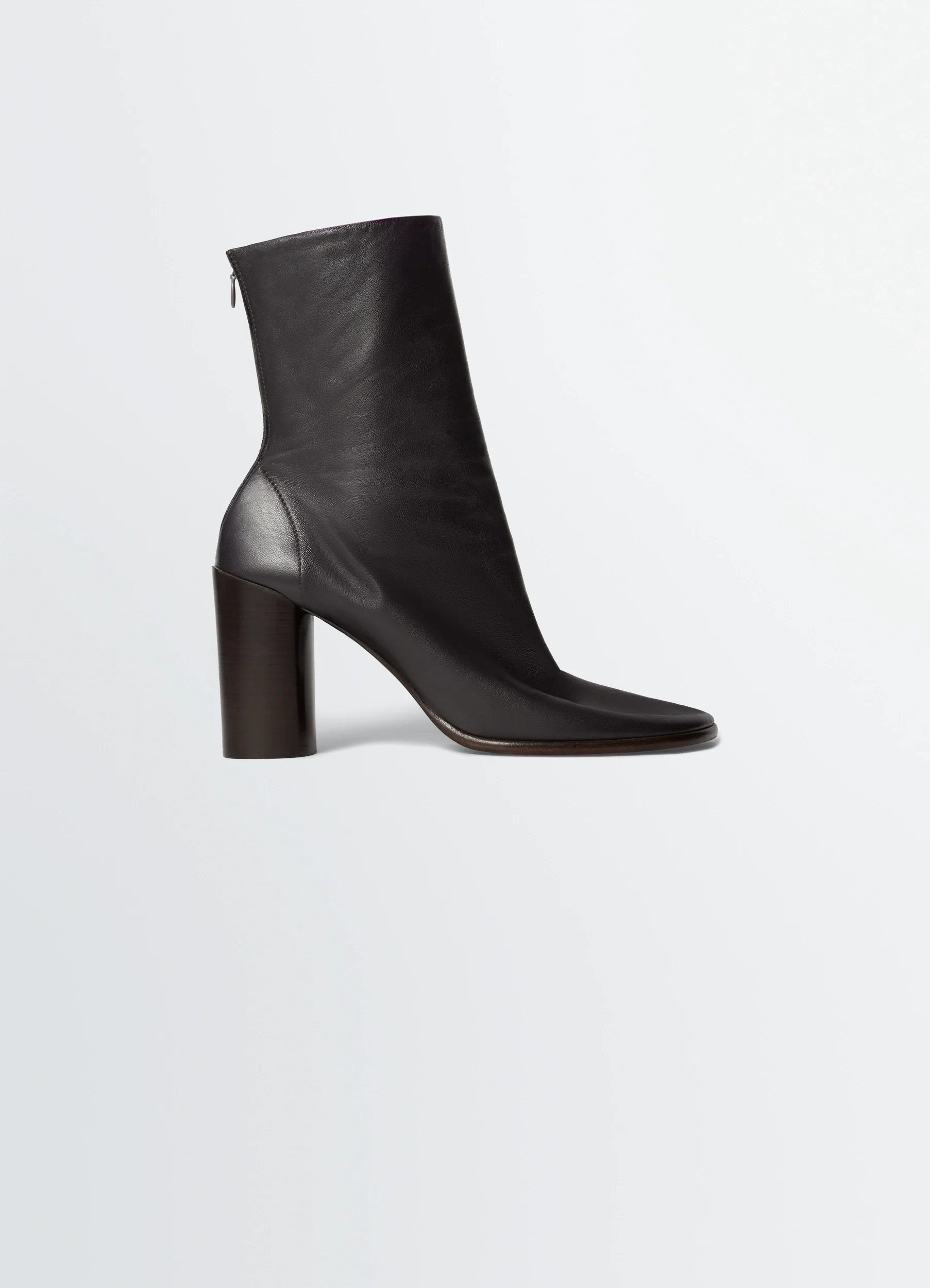 GLOVE ANKLE BOOTS WITH 80MM HEEL IN LEATHER