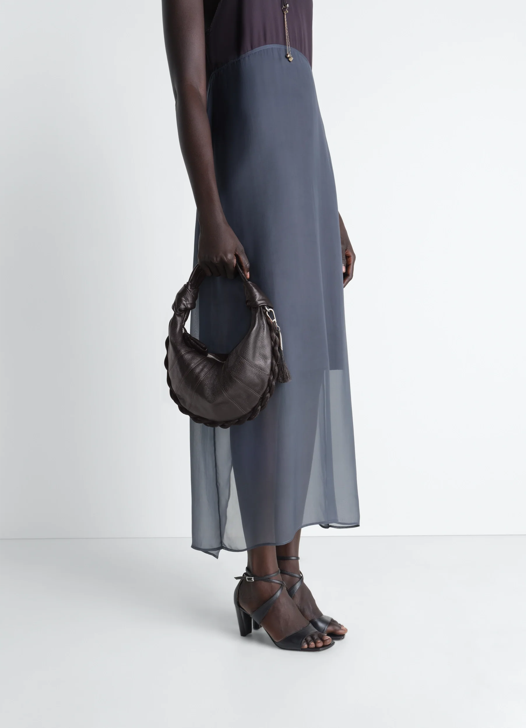 MINI FORTUNE CROISSANT BAG IN LEATHER AND HORSEHAIR - Image 2