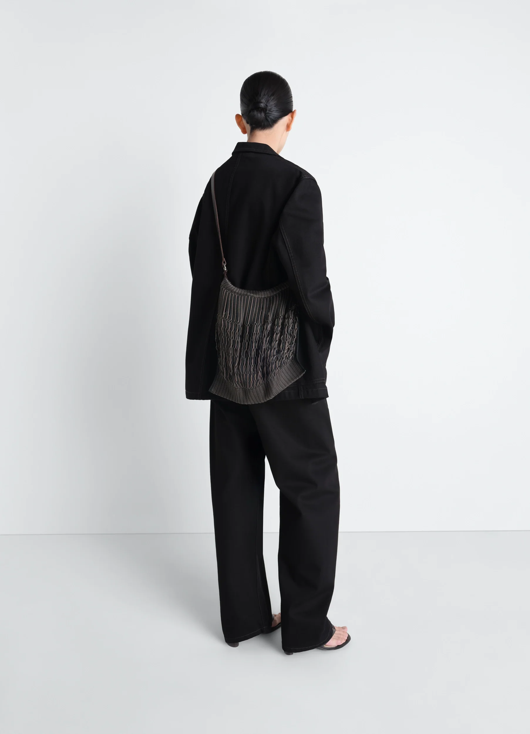 LARGE CROSSBODY FILT NET SHOPPING BAG - Image 2