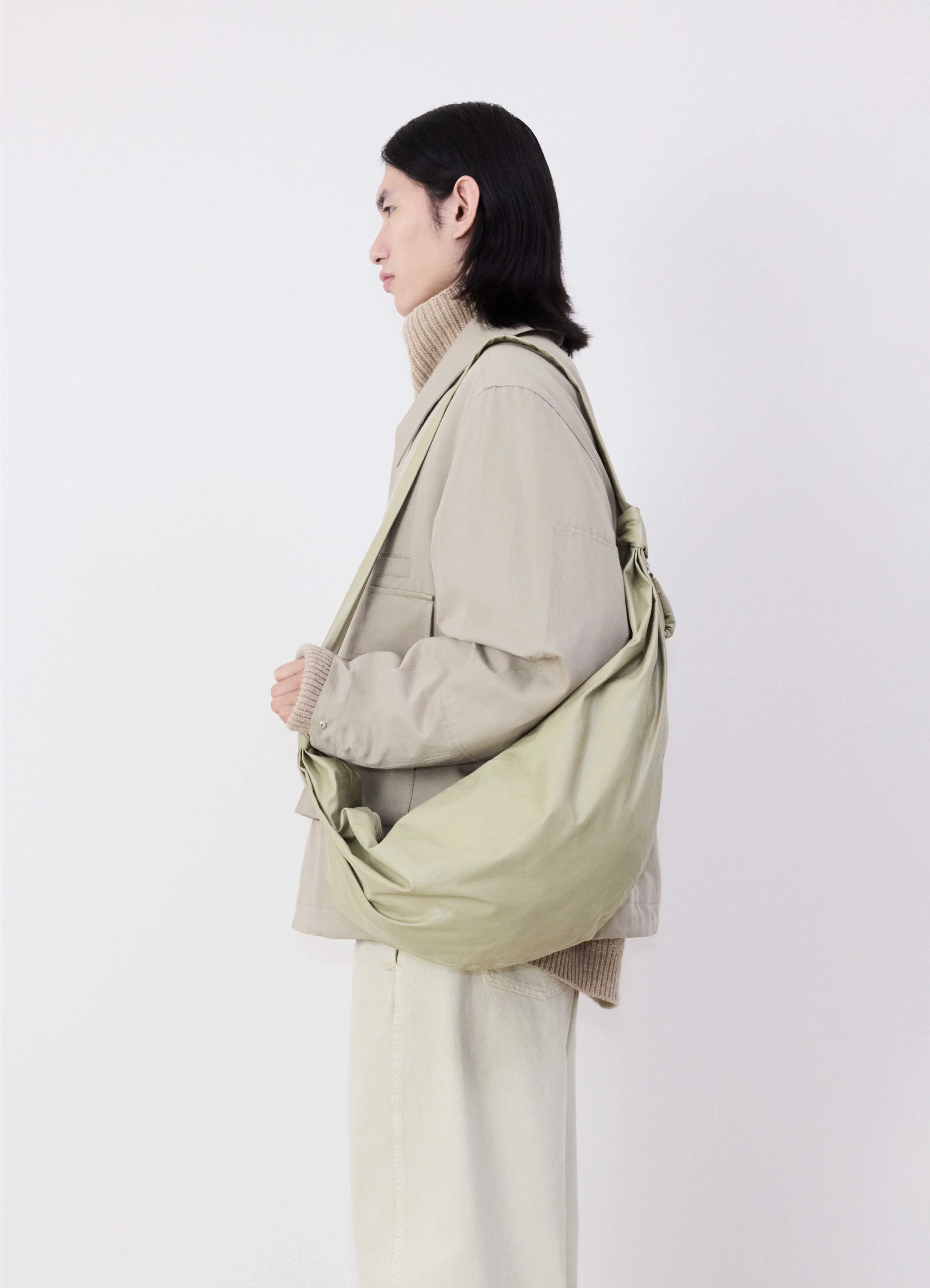 LARGE SOFT CROISSANT BAG IN PAPER LEATHER - Image 3
