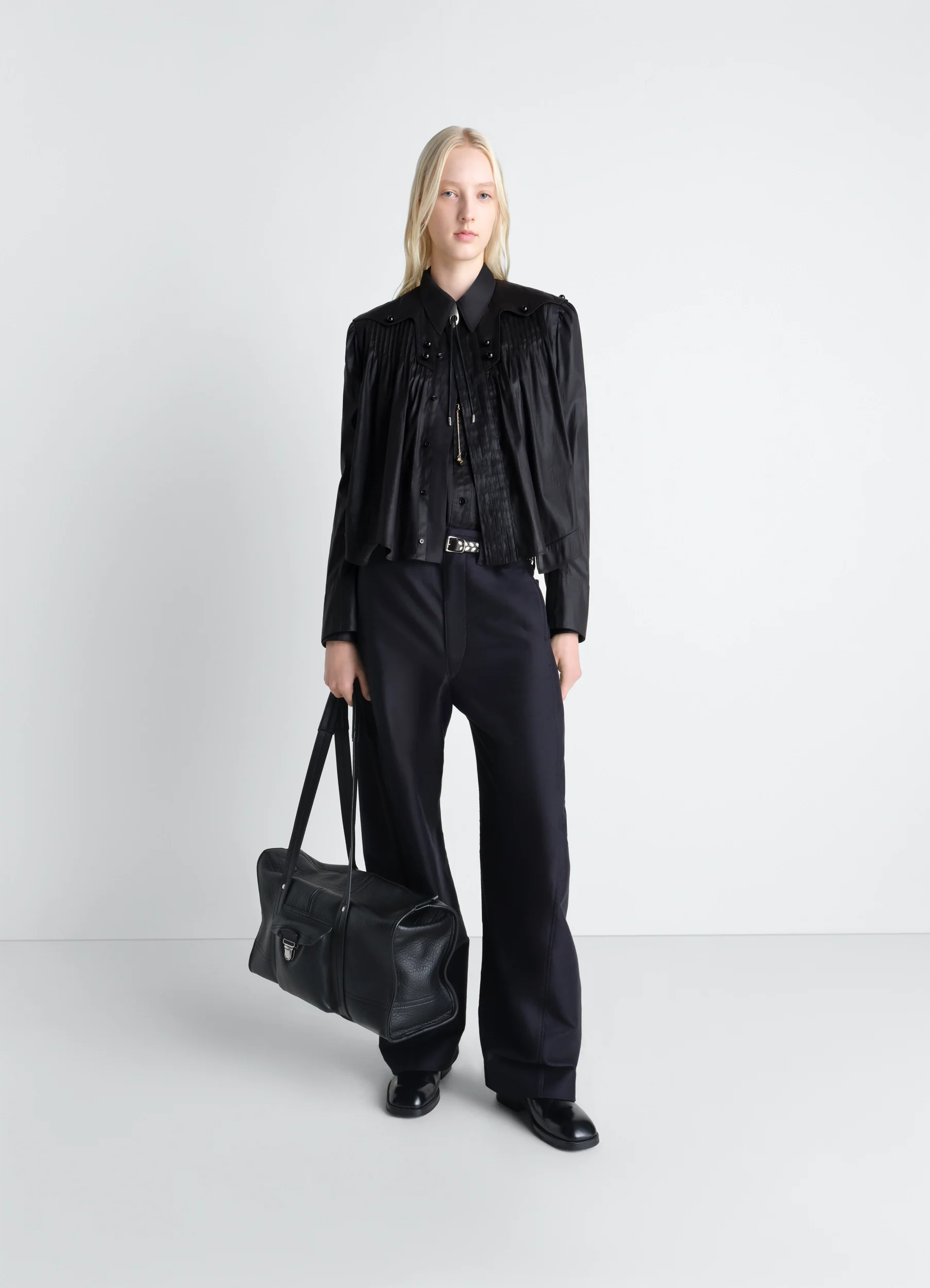 PLEATED BLOUSE IN CHINTZED TOILE - Image 2