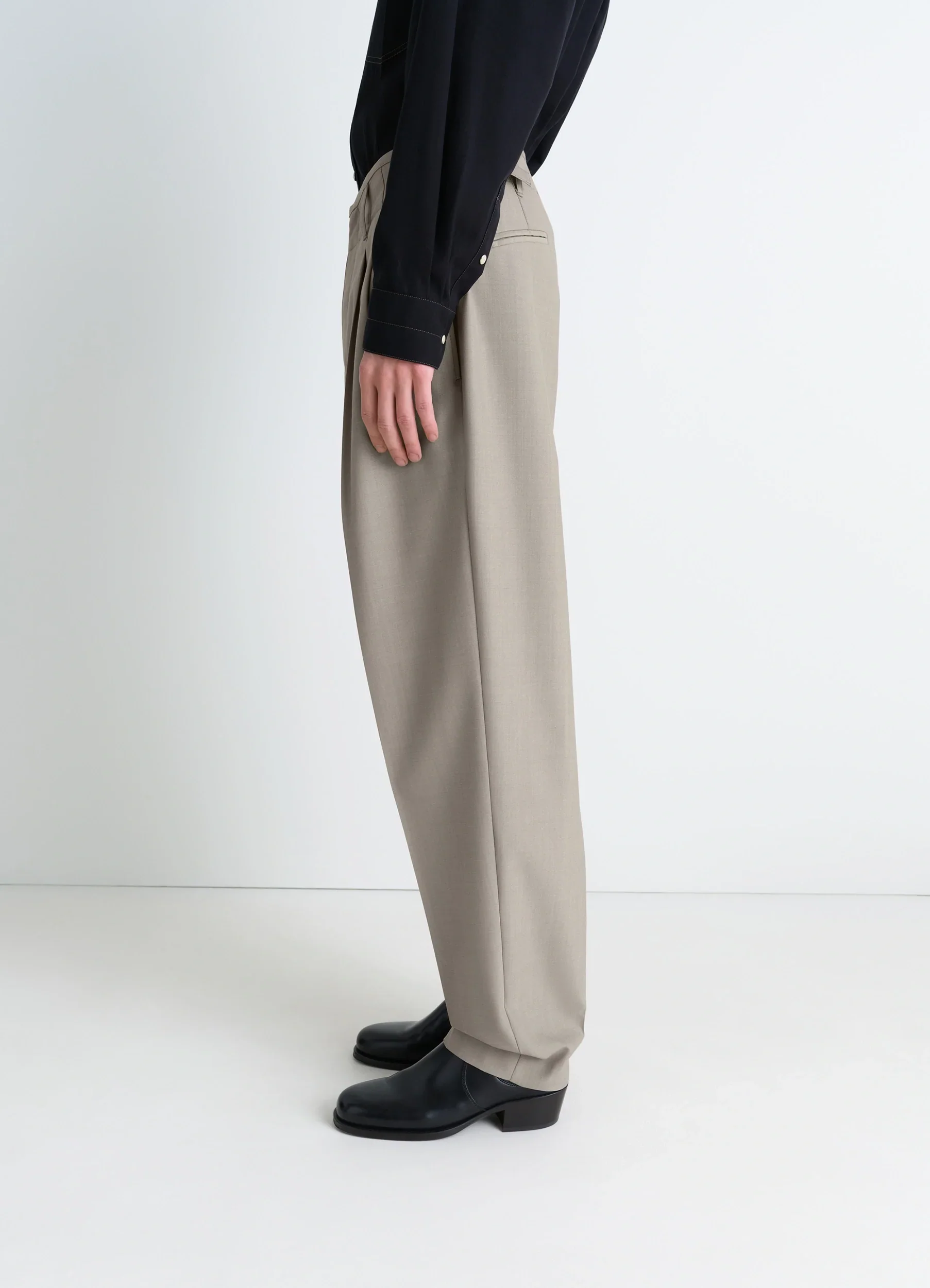 PLEATED PANTS IN POLYWOOL - Image 4