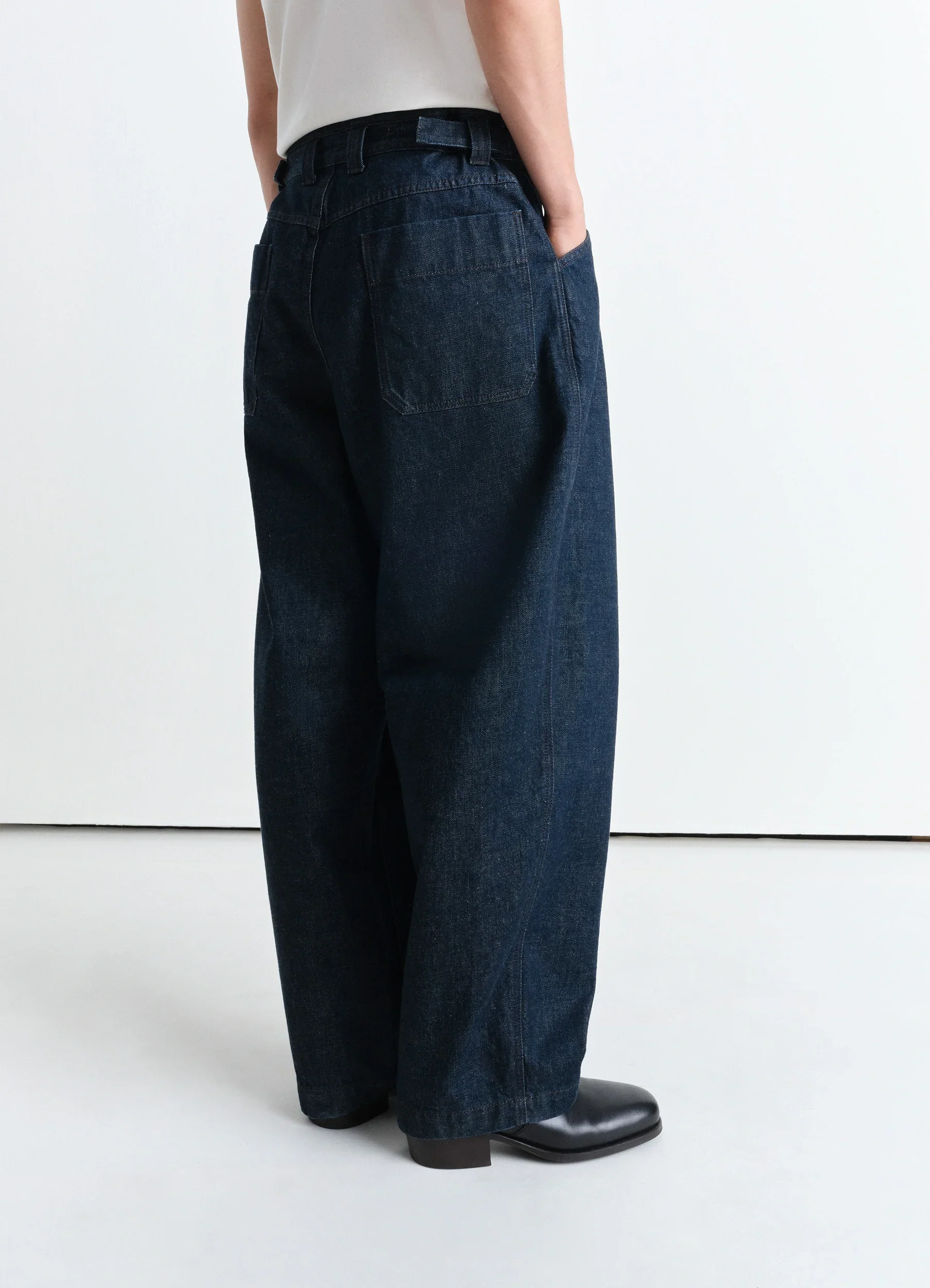 PLEATED WORKWEAR PANTS IN DENIM - Image 3