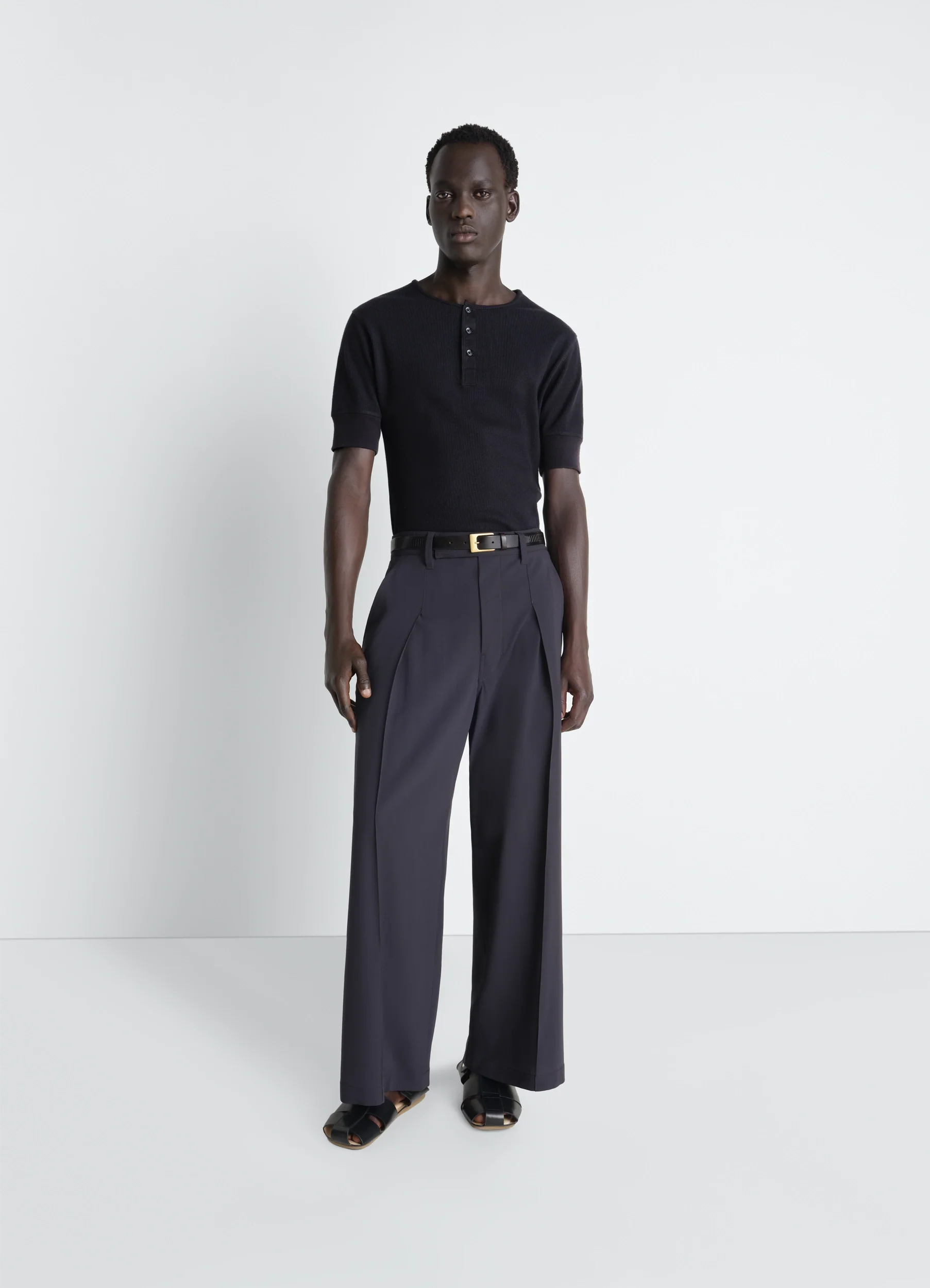 RIB HENLEY TOP IN JERSEY - Image 2