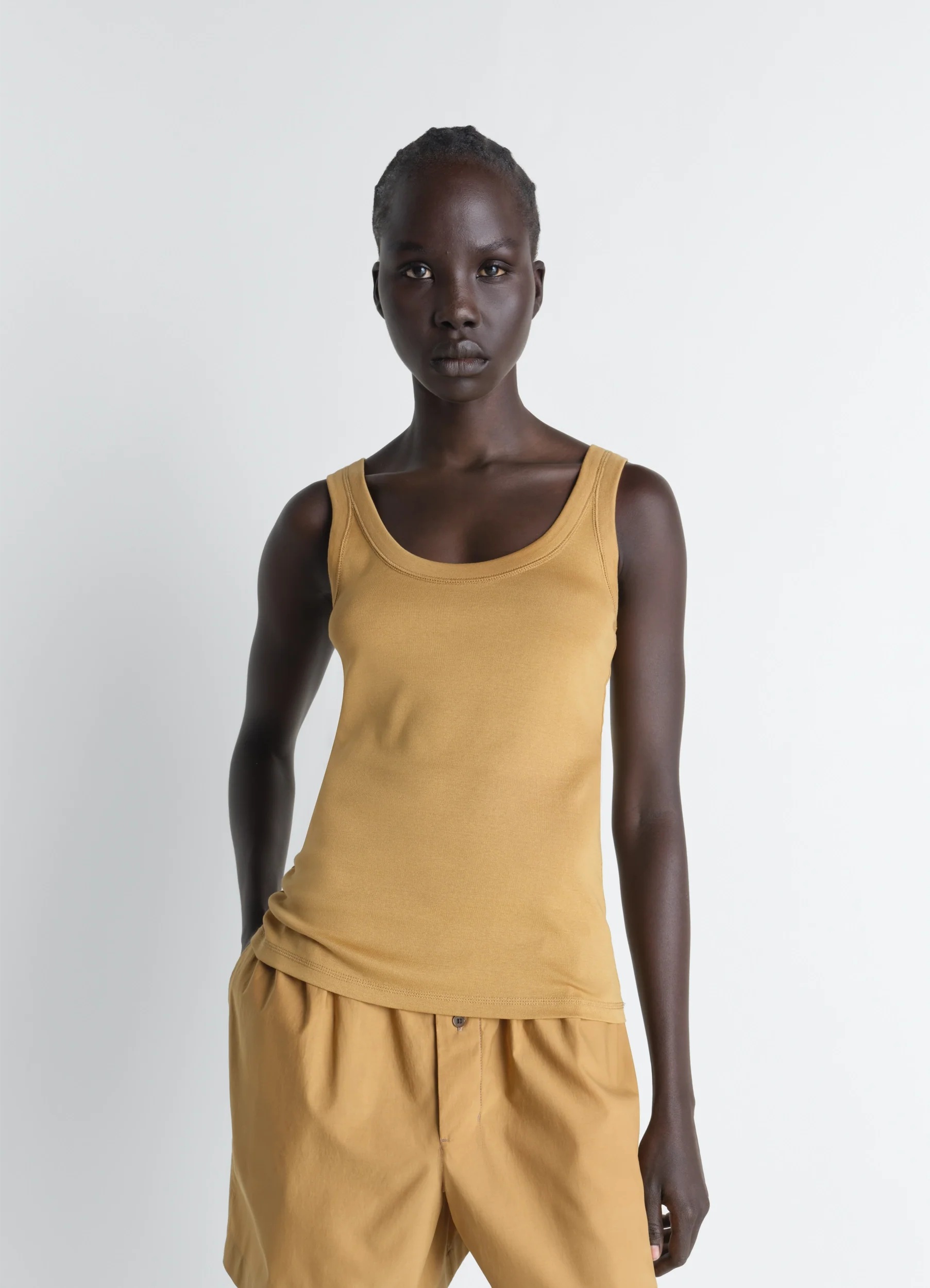 RIB TANK TOP IN JERSEY