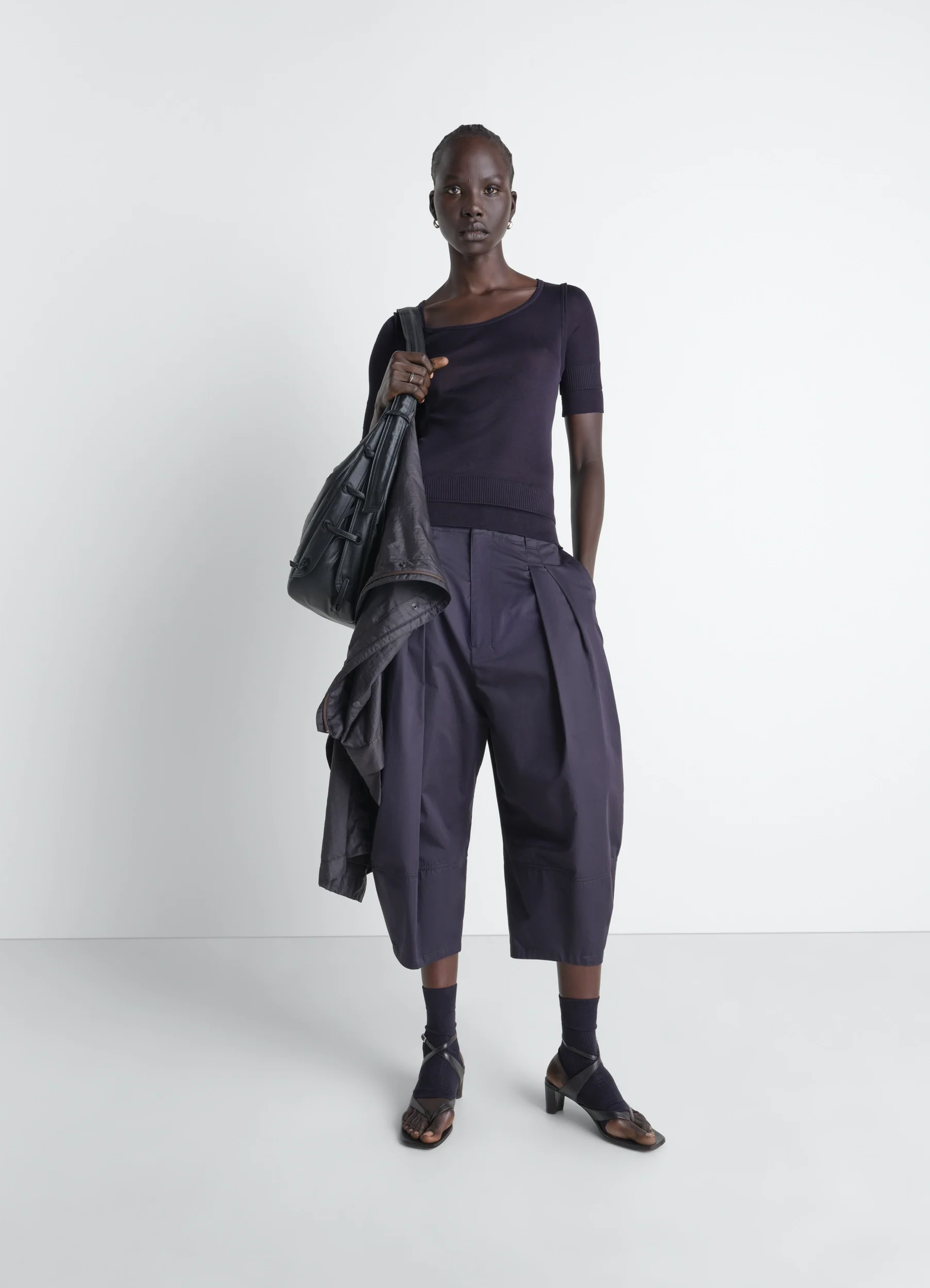 SEAMLESS TROMPE L'OEIL TOP IN VISCOSE SILK - Image 2