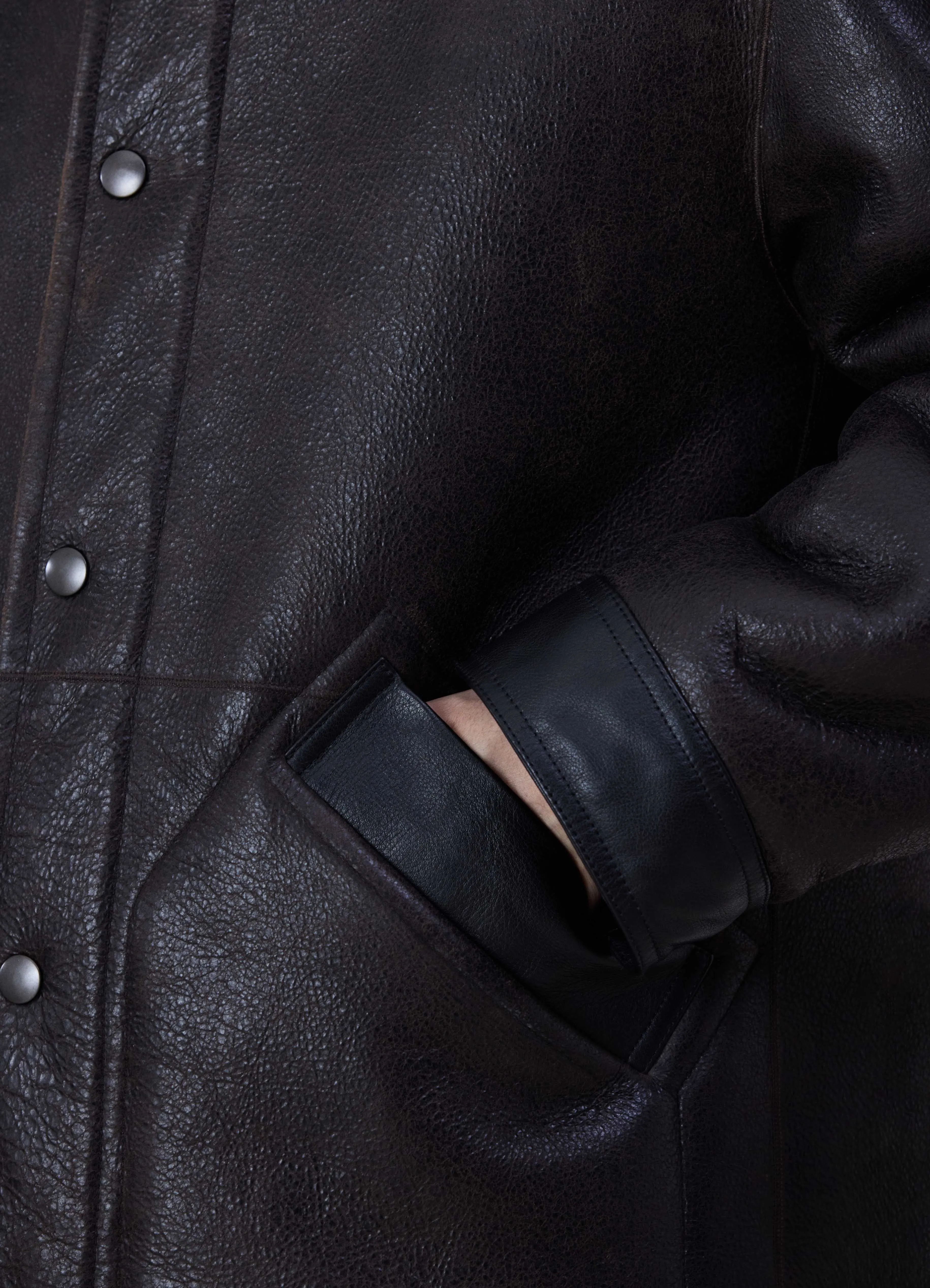 SHEARLING COAT IN LEATHER - Image 4