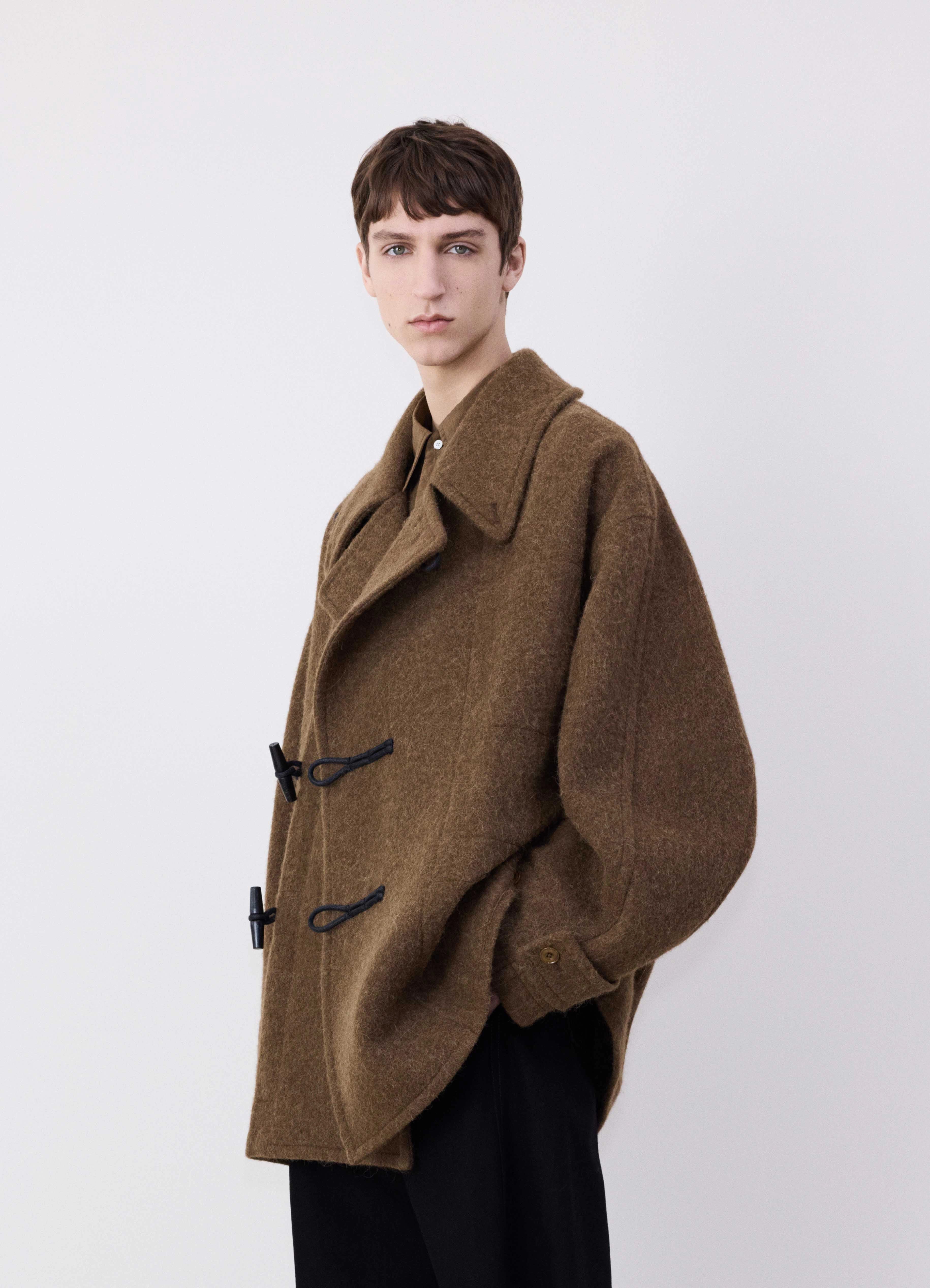 SHORT DUFFLE COAT IN WOOL ALPACA - Image 3