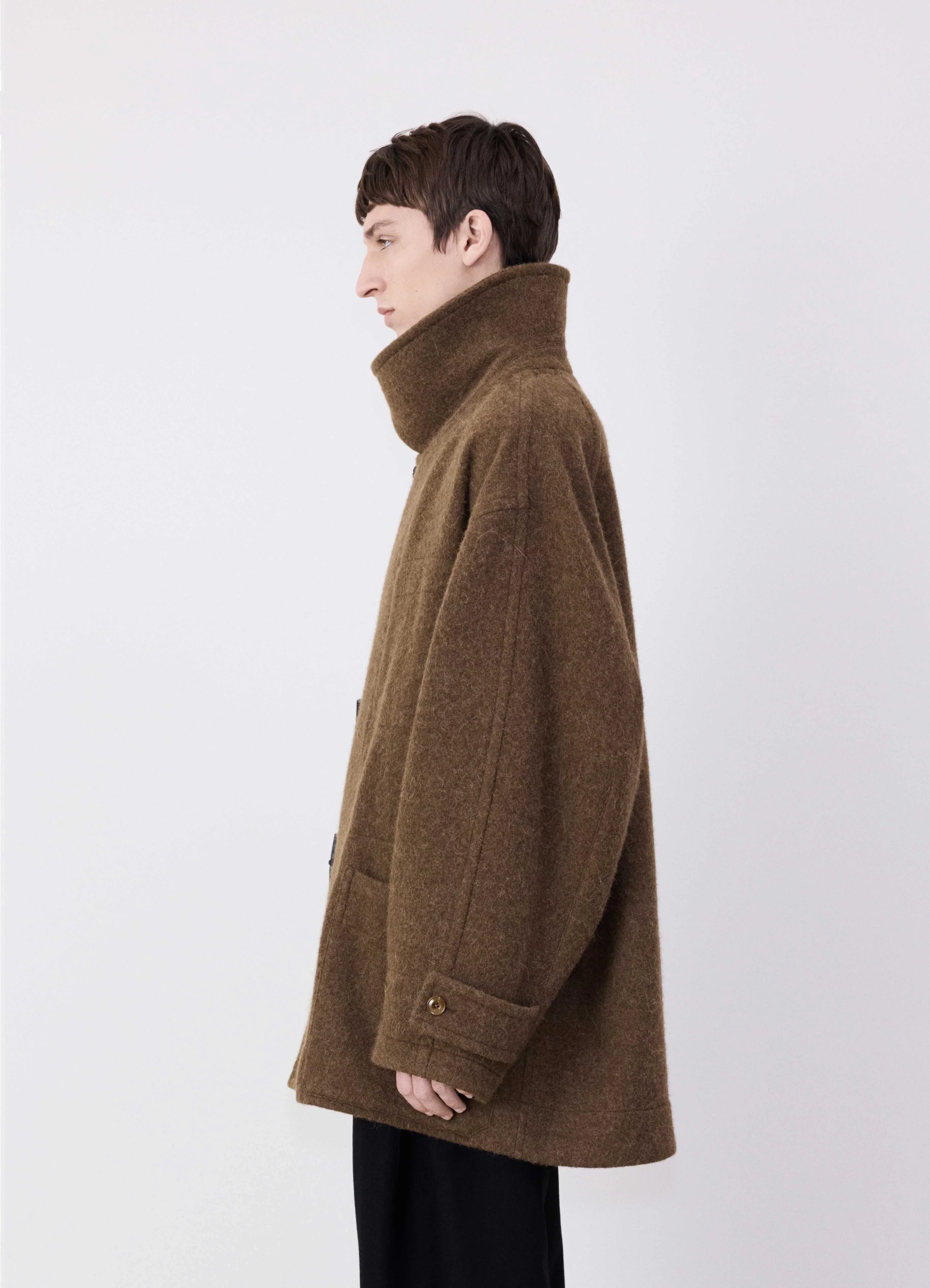 SHORT DUFFLE COAT IN WOOL ALPACA - Image 4