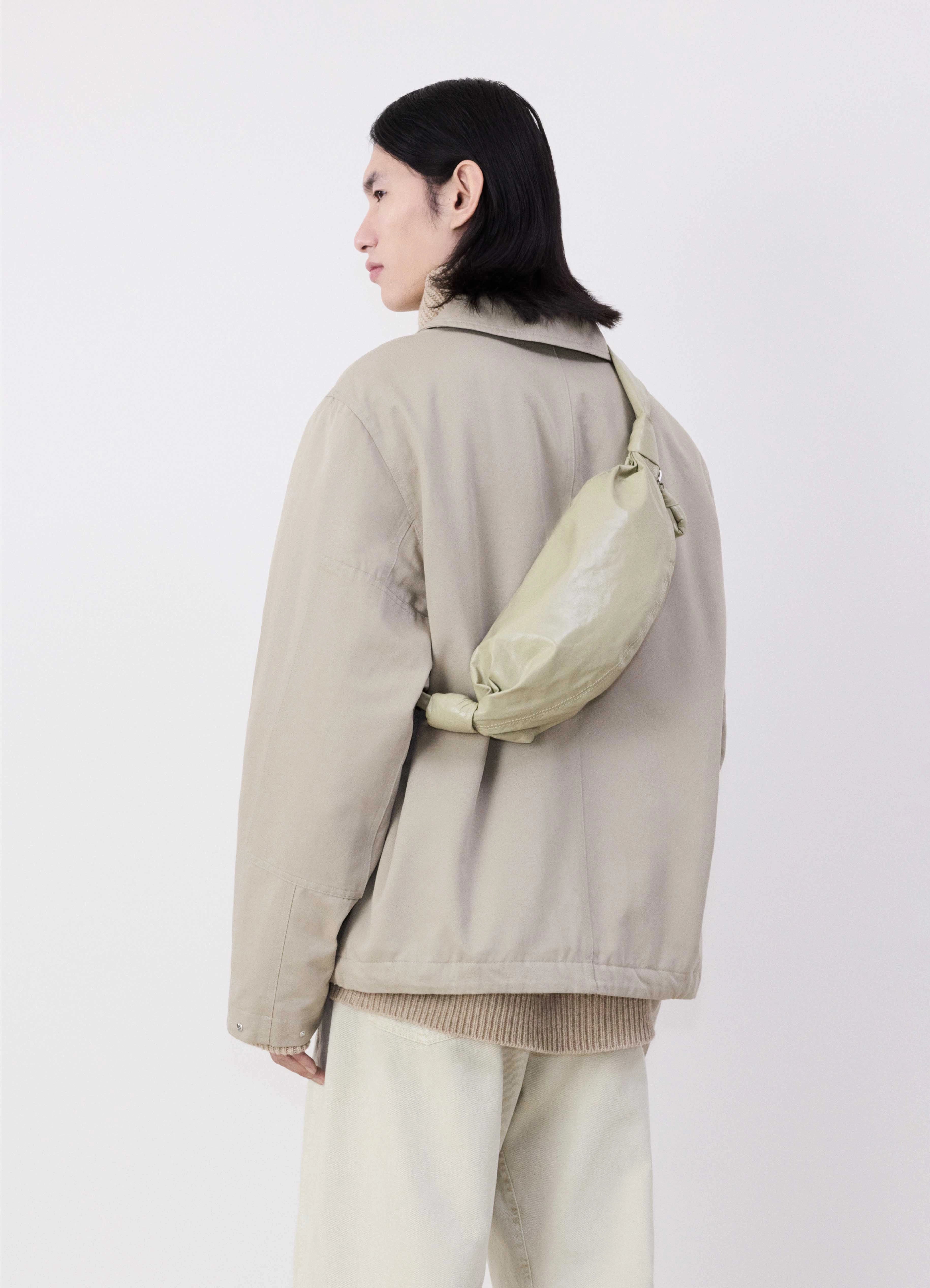 SMALL SOFT CROISSANT BAG IN PAPER LEATHER - Image 2