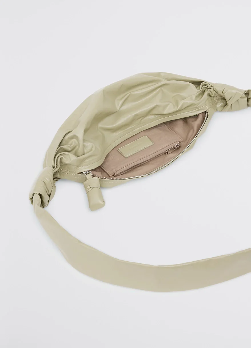 SMALL SOFT CROISSANT BAG IN PAPER LEATHER - Image 4