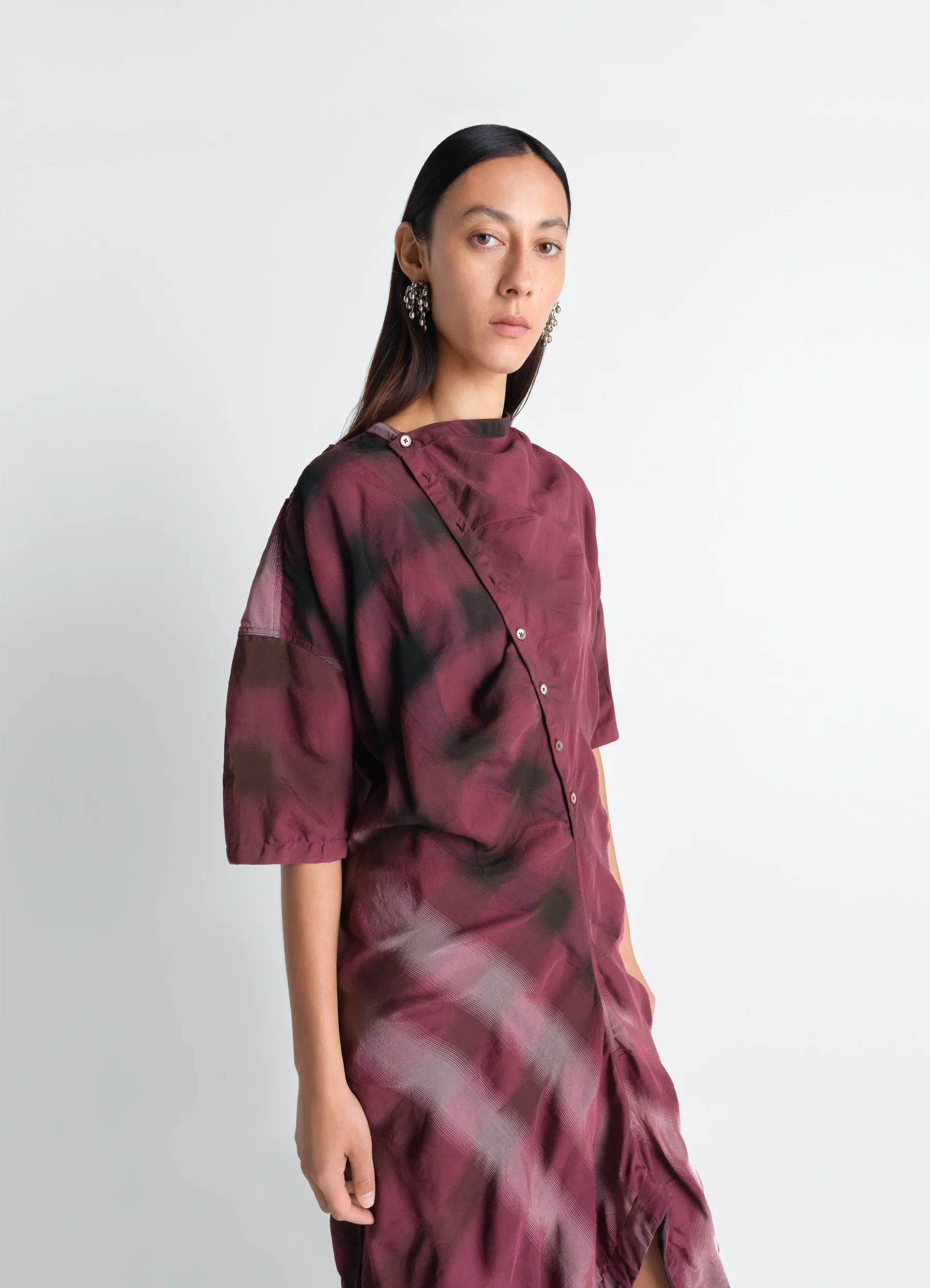 SOFT COLLAR DRESS IN VISCOSE COTTON - Image 2