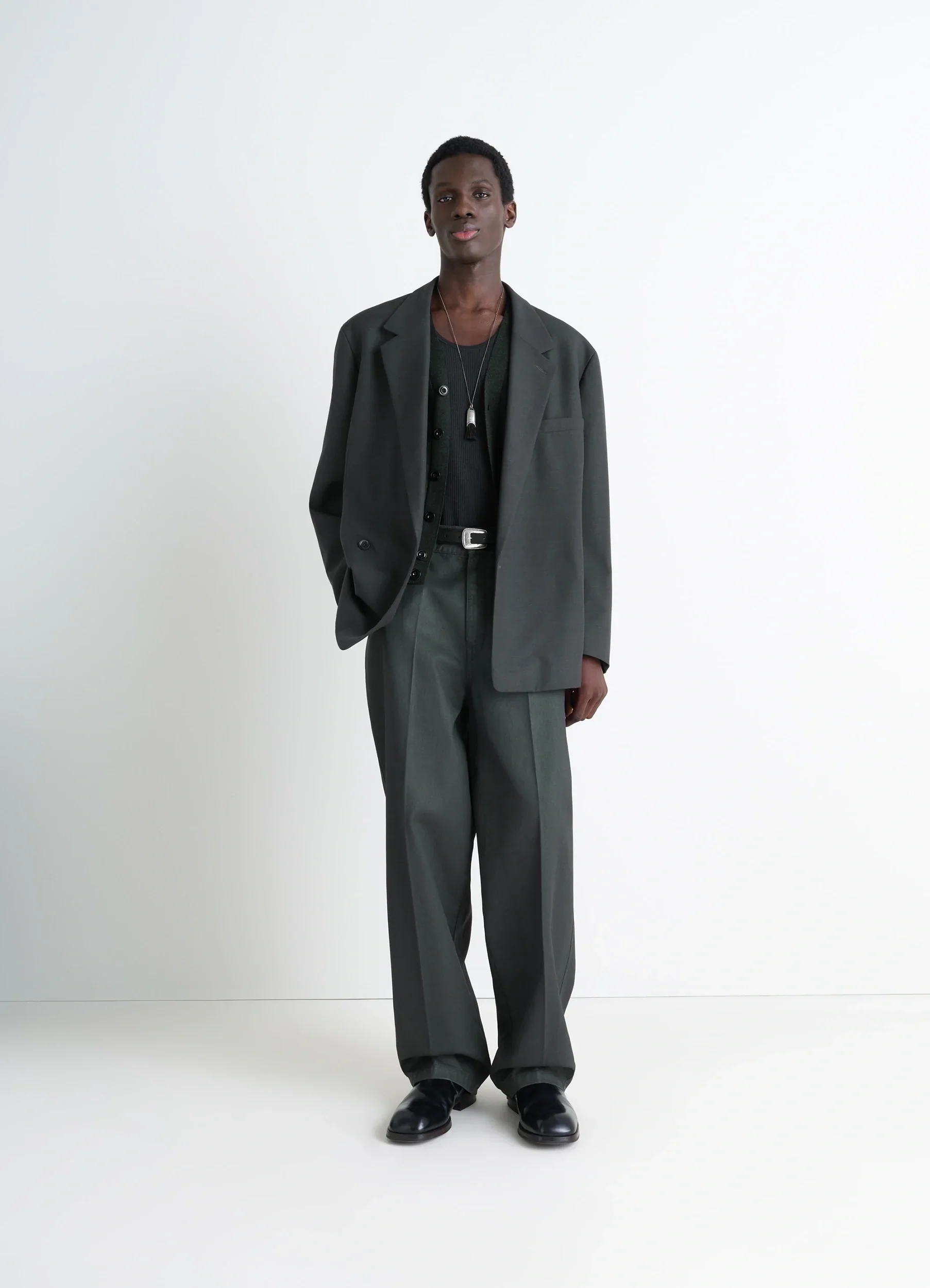 SOFT DOUBLE BREASTED JACKET IN POLYWOOL - Image 2