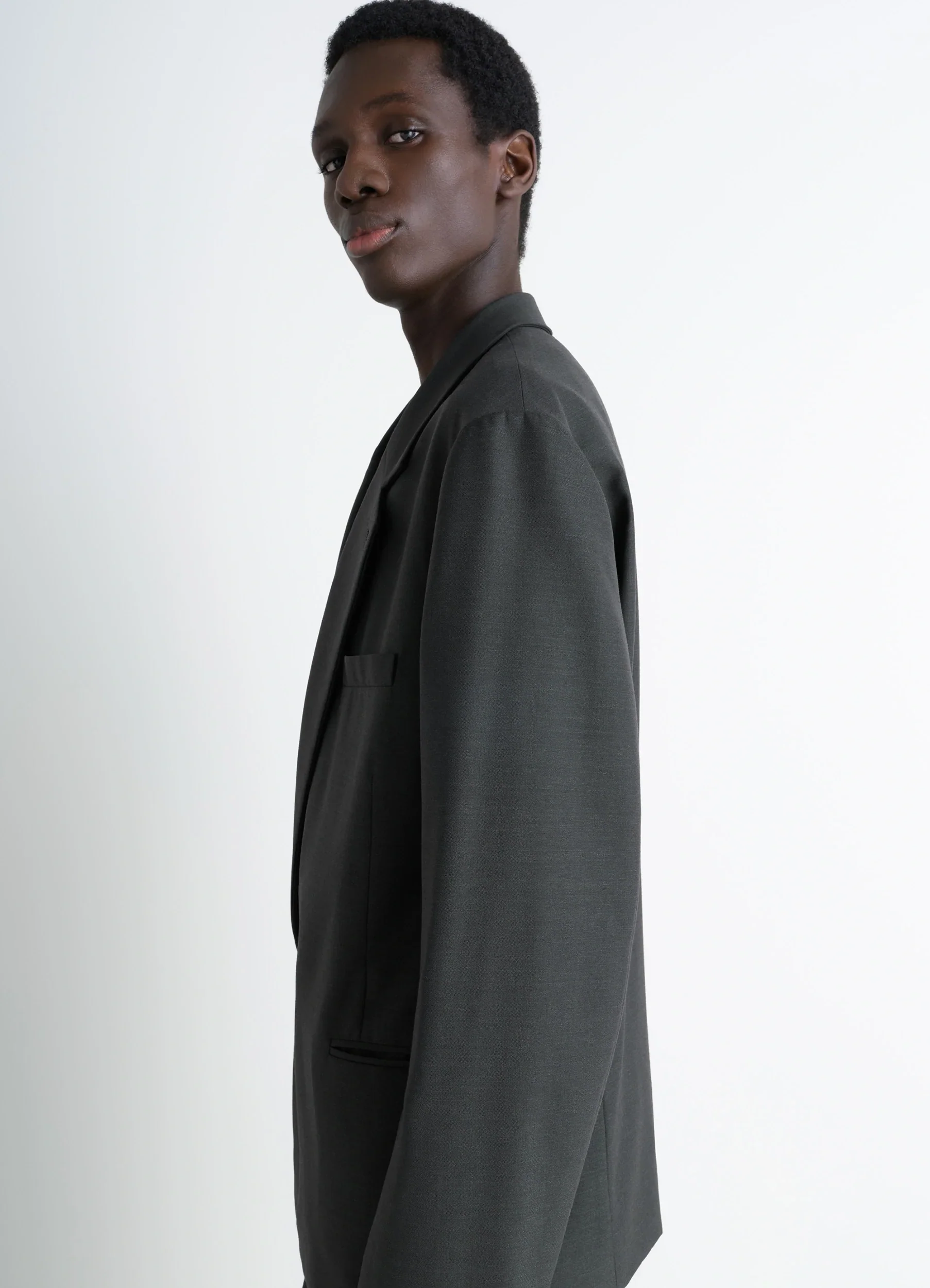 SOFT DOUBLE BREASTED JACKET IN POLYWOOL - Image 3