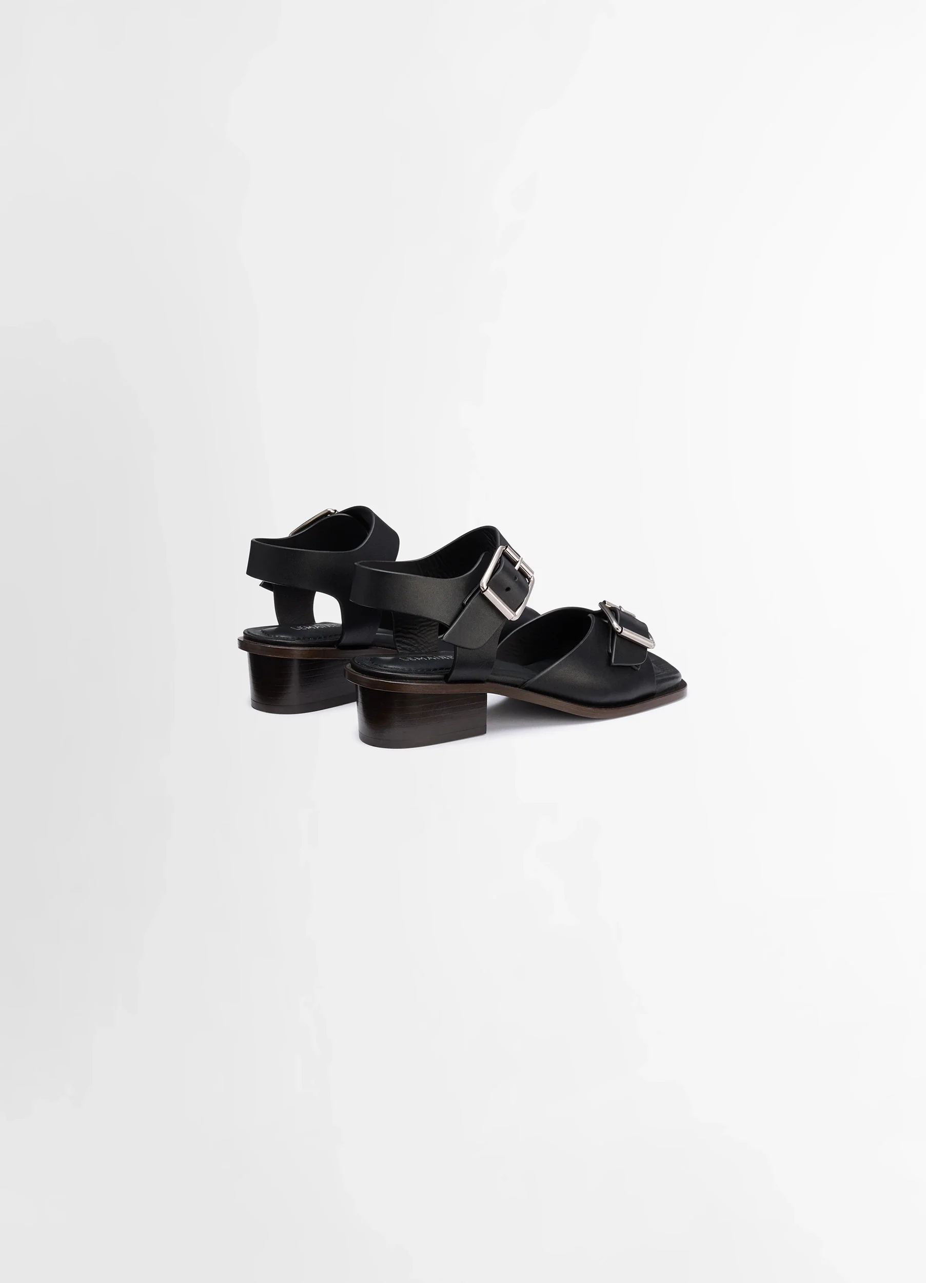 SQUARE HEELED SANDALS WITH STRAPS 35MM IN LEATHER - Image 4