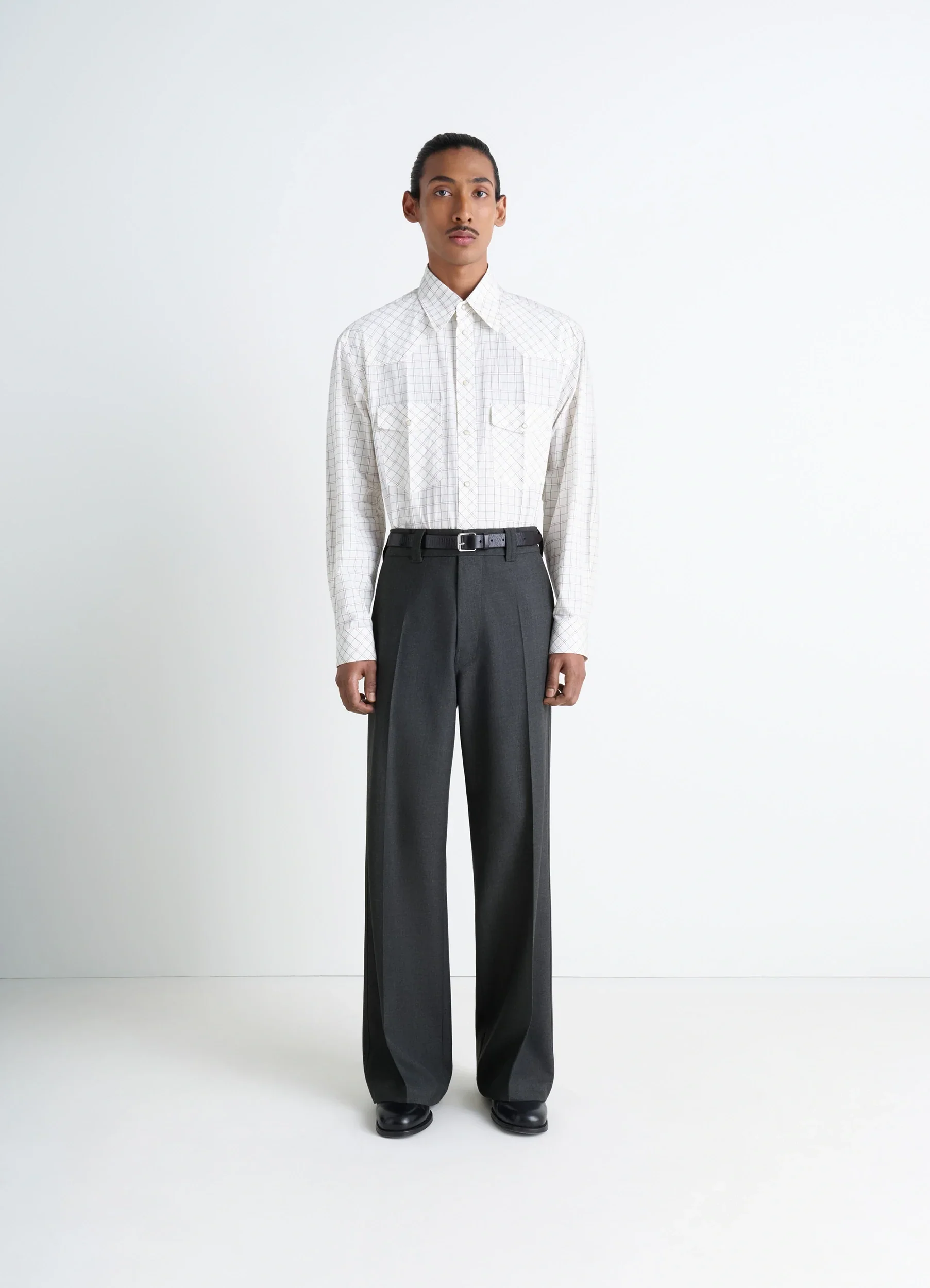 STRAIGHT TAILORED PANTS IN POLYWOOL