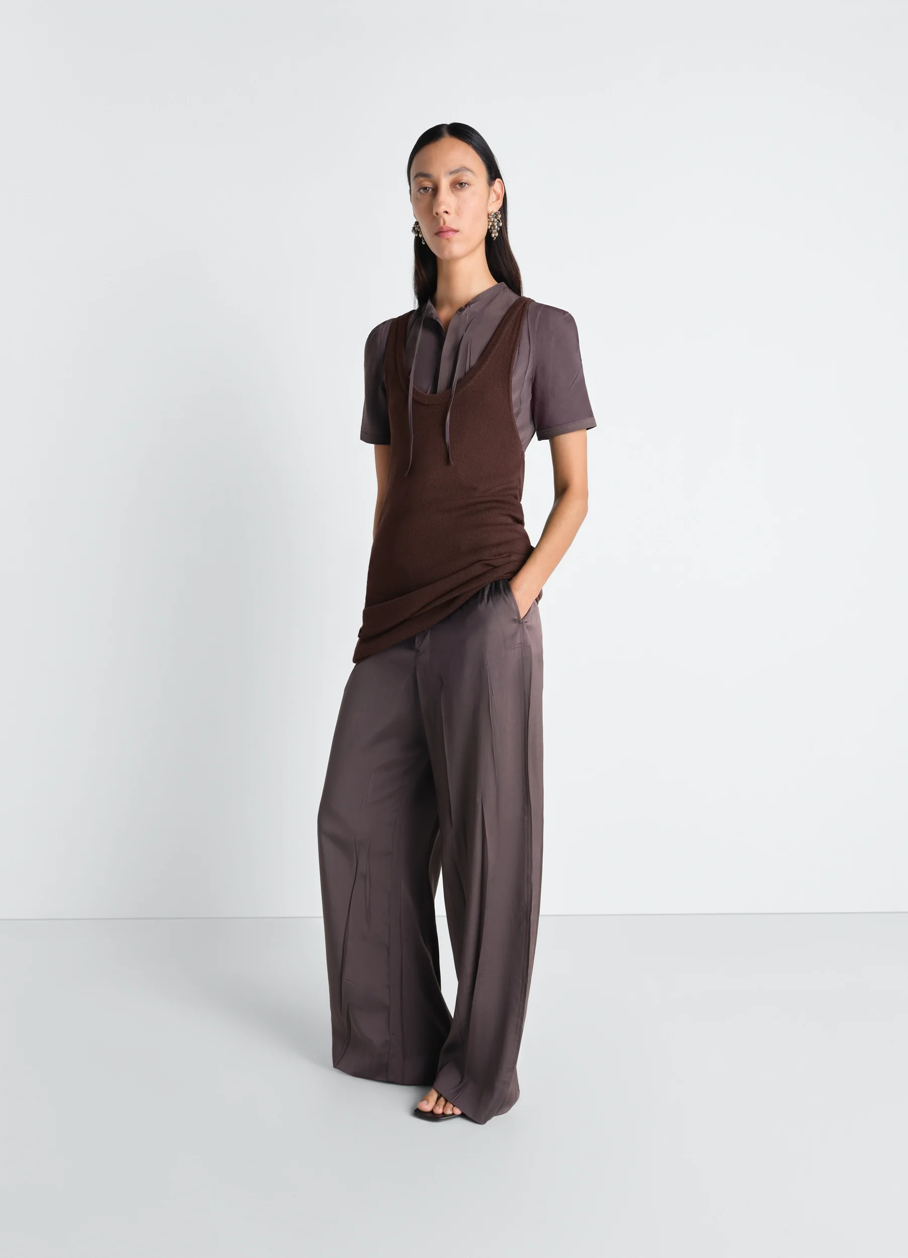 TANK TOP MINI DRESS IN VISCOSE CREPE - Image 2