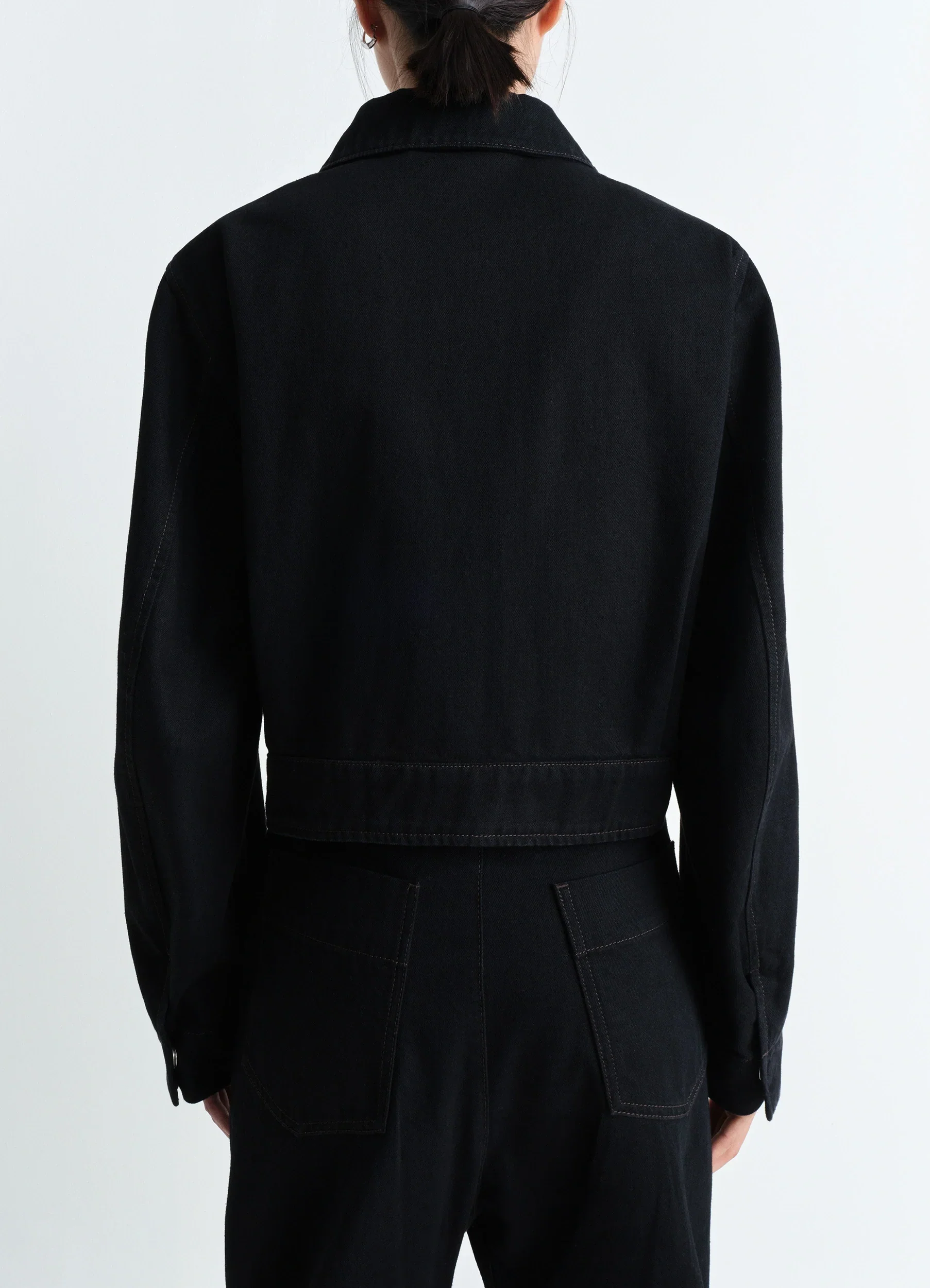 TWO POCKET CROPPED JACKET IN DENIM - Image 4