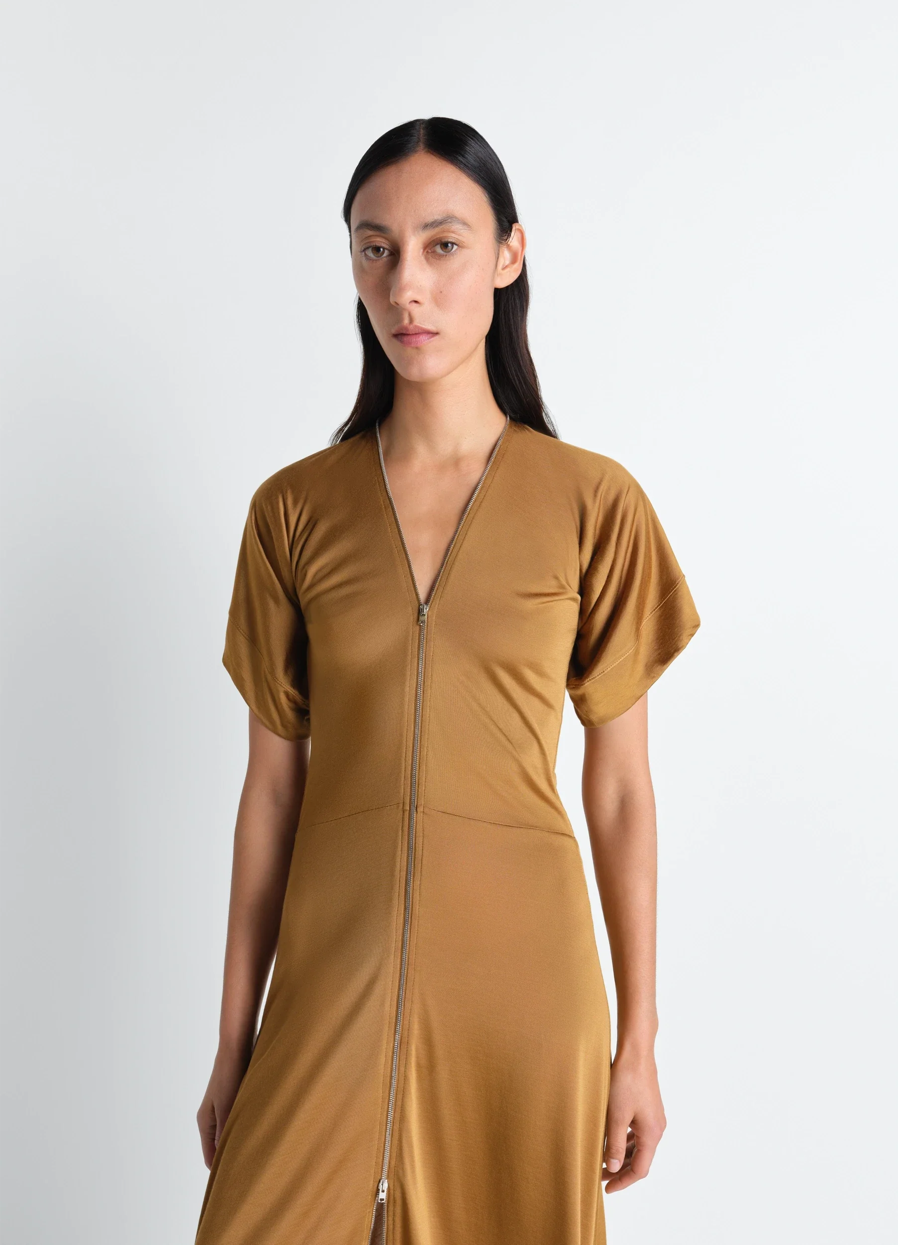 ZIP DRESS IN VISCOSE COTTON JERSEY - Image 2
