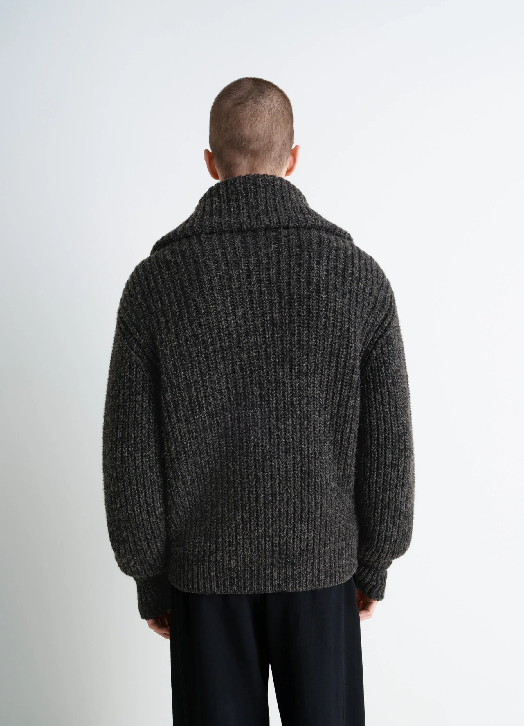 ZIPPED CARDIGAN IN YAK ALPACA - Image 4